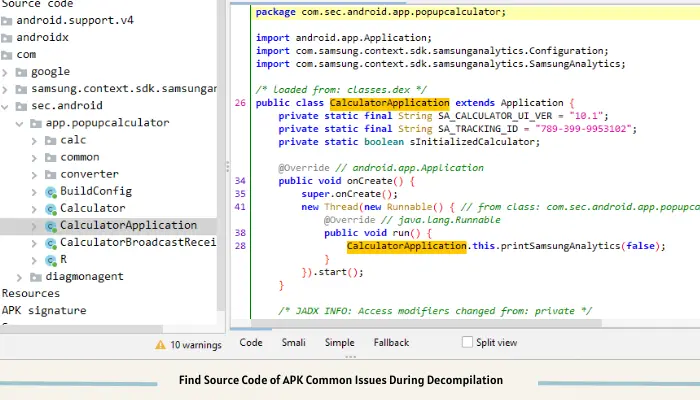 Find Source Code of APK Common Issues During Decompilation