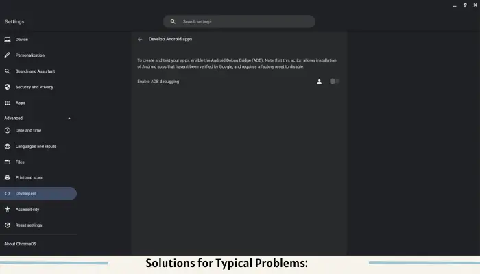 Solutions for Typical Problems